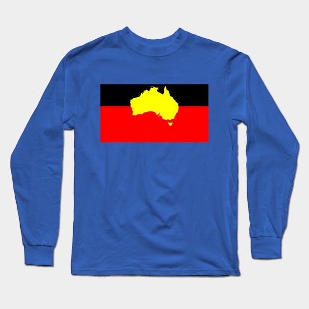 Aboriginal Map Flag Long Sleeve T-Shirt by hogartharts